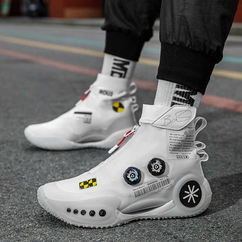 high quality Wade 9 High-top Rotating Buckle Carbon Plate Actual Combat Men's Sports Friction Sound Basketball Shoes for Middle School Students