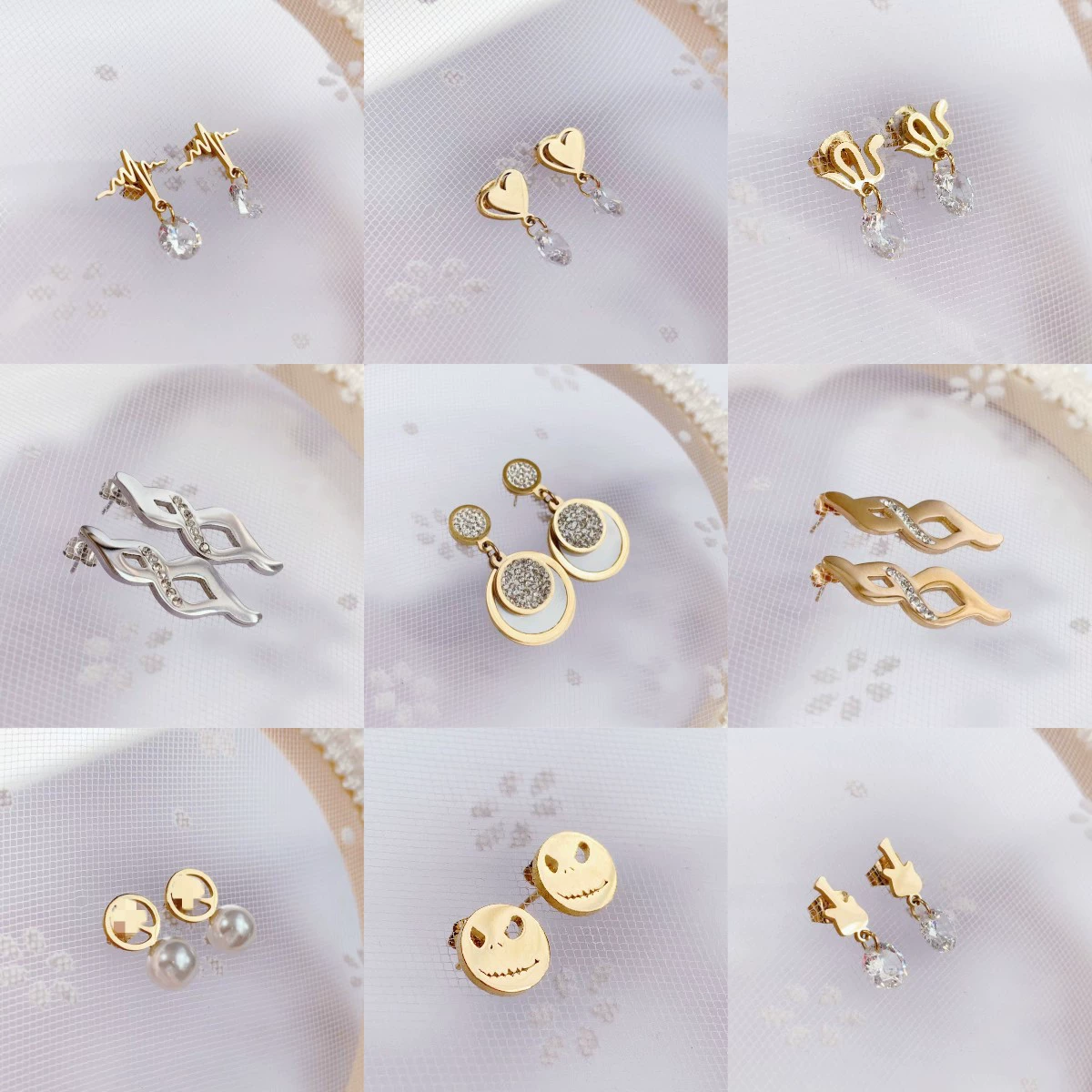 (Cross-border trading), fashionable universal quality earrings stainless steel, European style, simple and elegant design