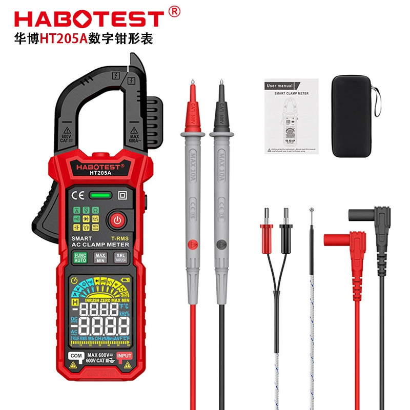 HABOTEST Заводской магазин HT205A зажимные часы Высокая точность истинного эффективного значения Интеллектуальный антигоревший многофункциональный зажимный стол