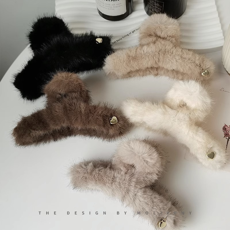 Hair clip Premium plush clip Oversized style back of head shark clip_voghion.com