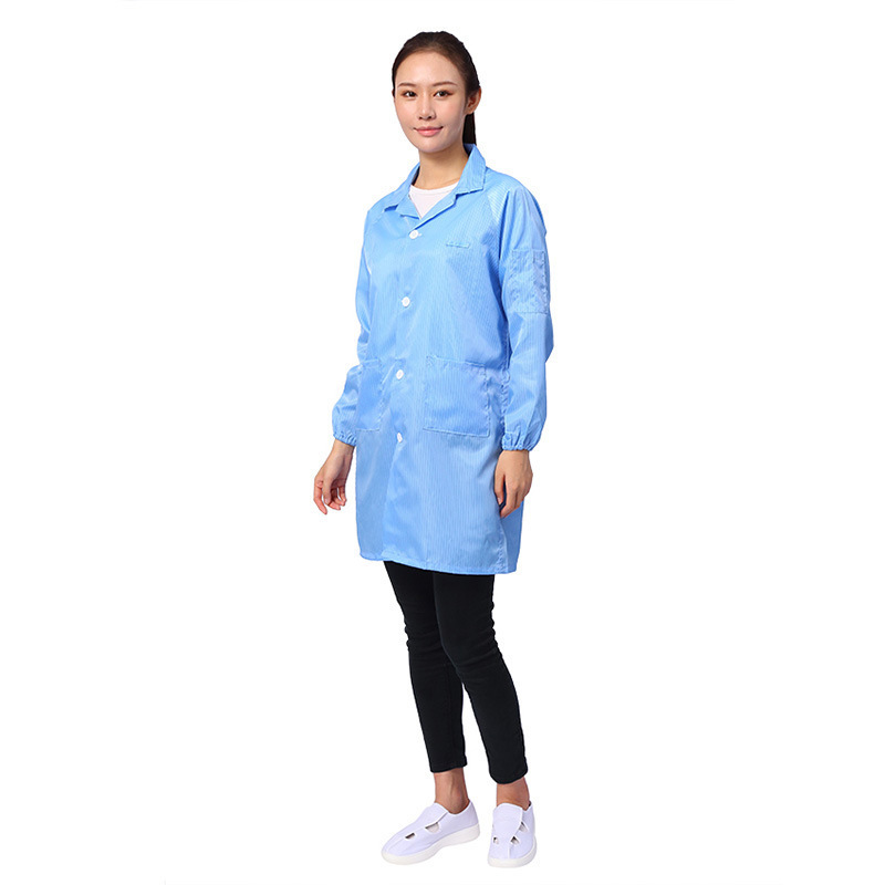 无尘服静电服防 喷漆服蓝色静电服翻领纽扣大褂无尘服 厂家供应|undefined
