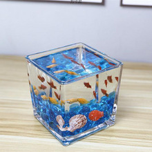 小鱼缸水族箱客厅小型桌面家用水晶玻璃生态迷你金鱼缸方形供应链