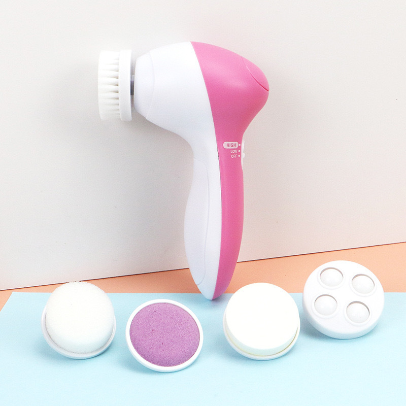 クロスボーダー五合一洗顔ブラシ電動洗顔器顔美容器収縮毛穴クリーナー顔洗顔ブラシ|undefined