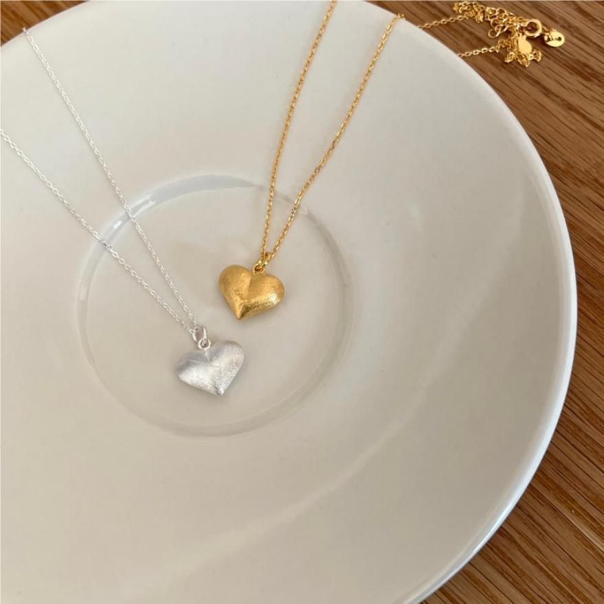 Großhandel Einfacher Stil Herzform Sterling Silber Halskette Mit Anhänger display picture 9