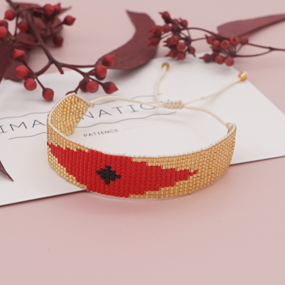 geometric miyuki beads handmade woven ethnic style wide bracelet wholesale jewelry Nihaojewelrypicture6