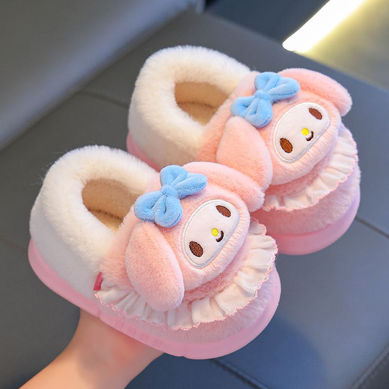 Sanliou zapatillas de algodón de invierno para niños, niños y niñas, calentamiento y terciero para padres e hijos, zapatos de algodón antideslizantes para bebés, bolsas de tacones de algodón