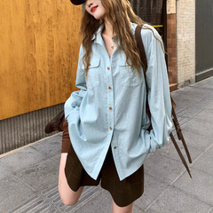 亚麻物语/极简老钱风天丝亚麻衬衣女夏新款防晒衬衫