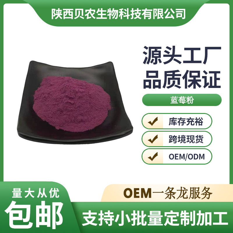 蓝莓粉 食品级蓝莓果粉 浓缩汁喷雾干燥粉 固体饮料原料包邮
