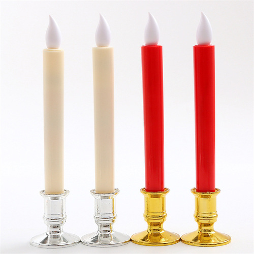 Electronic candle light with long rod, smokeless, flameless simulation, candle church wedding venue atmosphere decoration prop