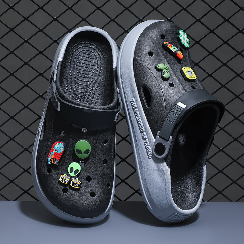 Eva hueco hueco zapatos para hombres cruzados verano 2025 nuevas zapatillas de playa antideslizantes de fondo grueso al aire libre verano