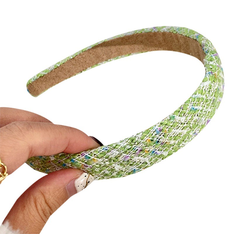 Verde diadema fresca de las mujeres de alta Skull top banda de pelo todo partido hacia fuera de ala ancha pinza de pelo cara de aspecto pequeño diadema accesorios para el cabello