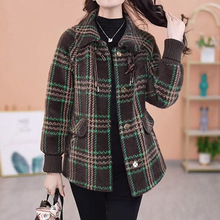 毛呢外套水貂绒加绒上衣女秋冬新款加厚保暖时尚皮毛一体大衣