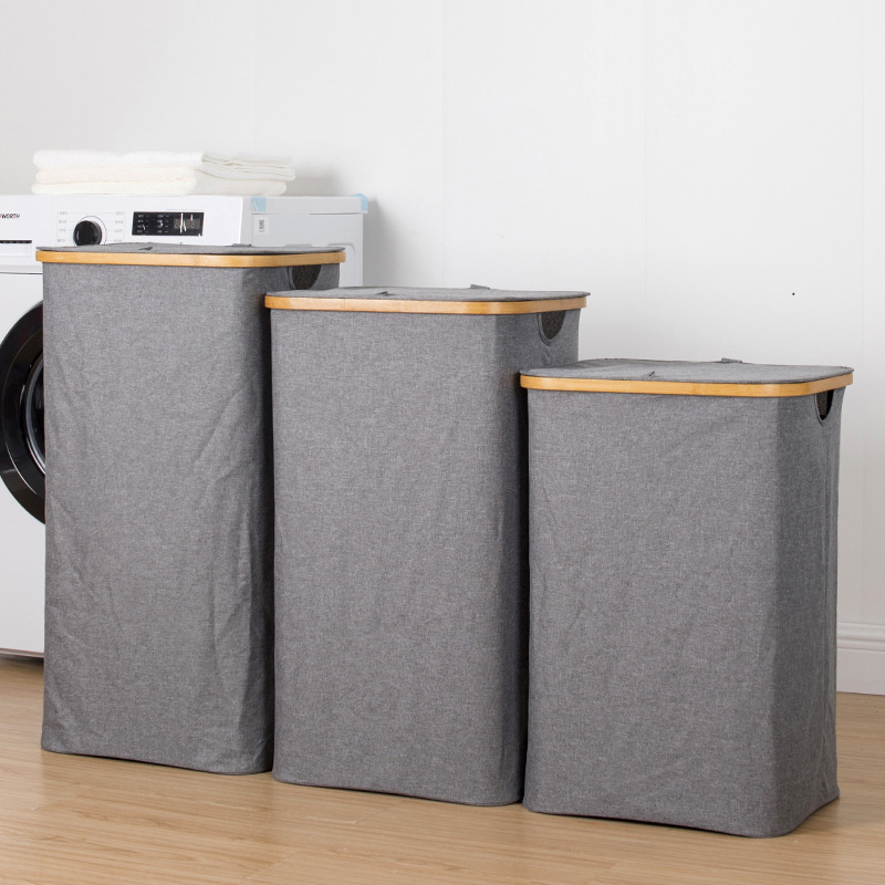 Cesta de lavandería con bolsillo neto cesta de almacenamiento de ropa sucia cesta de almacenamiento cesta de lavandería bolsa de almacenamiento plegable Amazon Venta caliente