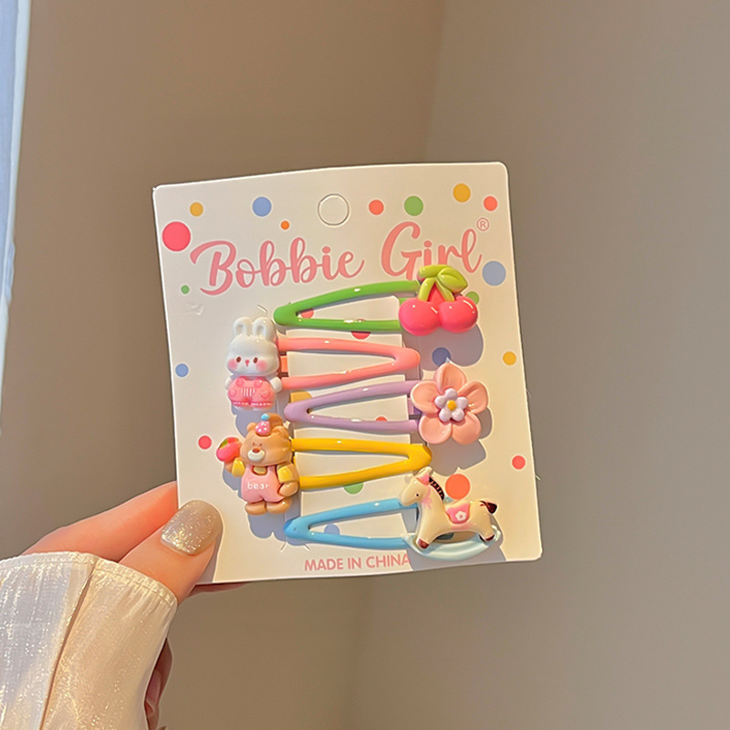 F8714-3# pony flower bb clip five-piece set