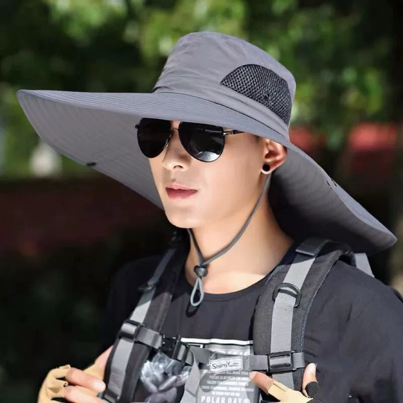 Summer Foldable Outdoor Oversized Brim Sun Hat Fishing Hat Water-Repellent Quick-Drying Sun Protection Hat for Men Summer Foldable Outdoor Oversized Brim Sun Hat Fishing Hat Water-Repellent Quick-Drying Sun Protection Hat for Men