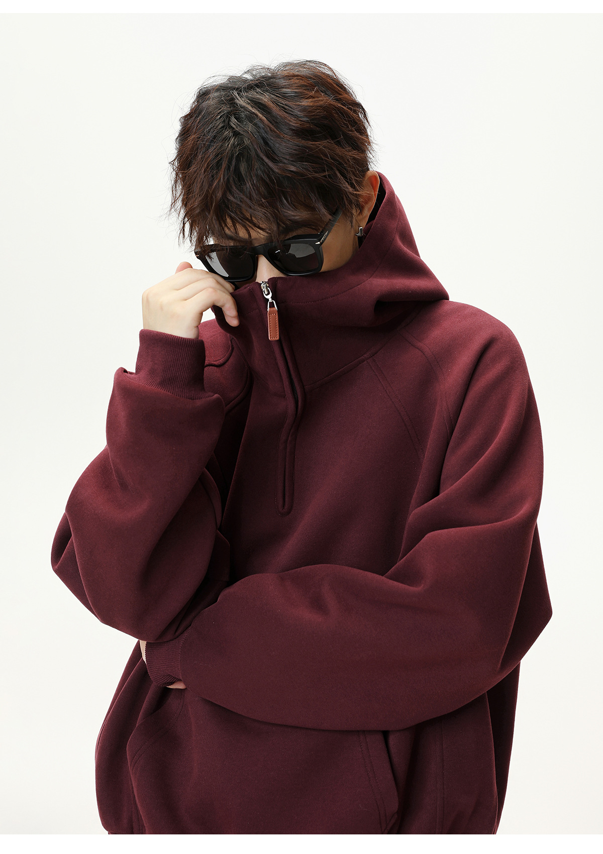 Schwerer Herren Hoodie Mit Half-zip Für Herbst Und Winter_voghion.com