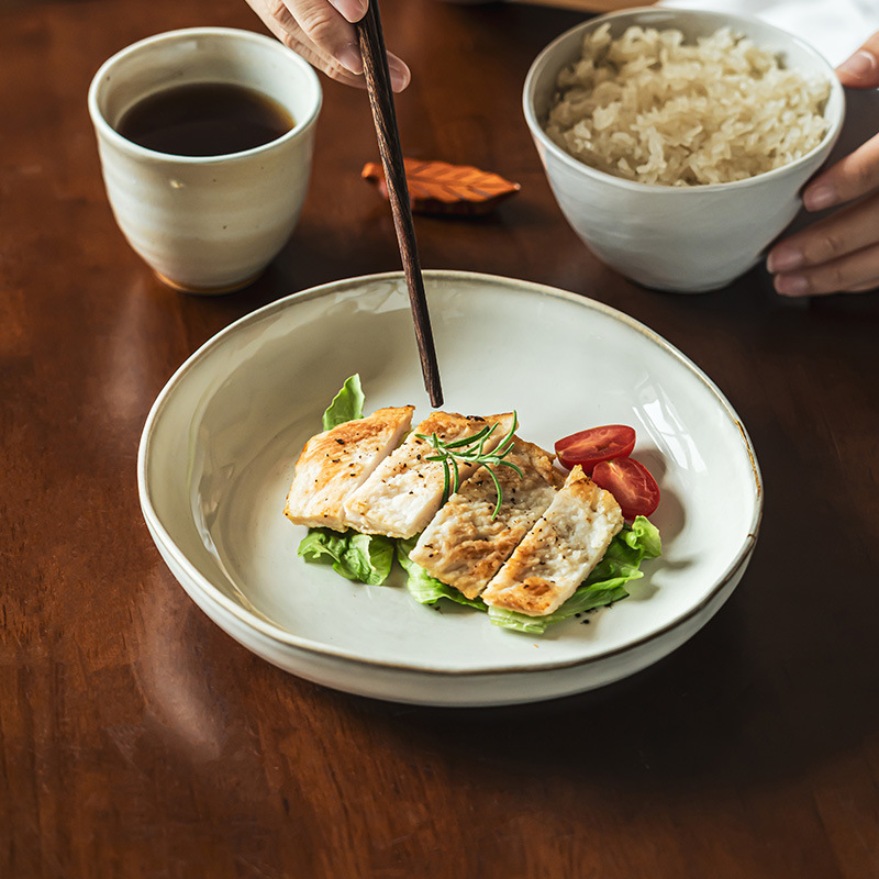 [Sentimiento de alta calidad] tazón de cerámica de forma especial, tazón de platos de comida occidental, tazón de pasta, tazón de ensalada doméstico, tazón de mezcla de fideos