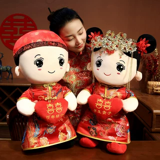 新款皇冠婚庆新婚公仔压床娃娃一对结婚床上婚房床头情侣玩偶批发