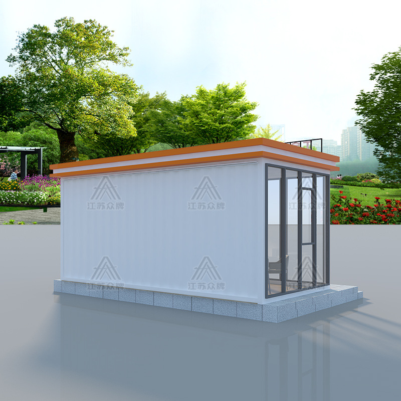 Sala móvil de contenedores, trabajador al aire libre, estación de amor, sala de servicio común, sala de sol escénica
