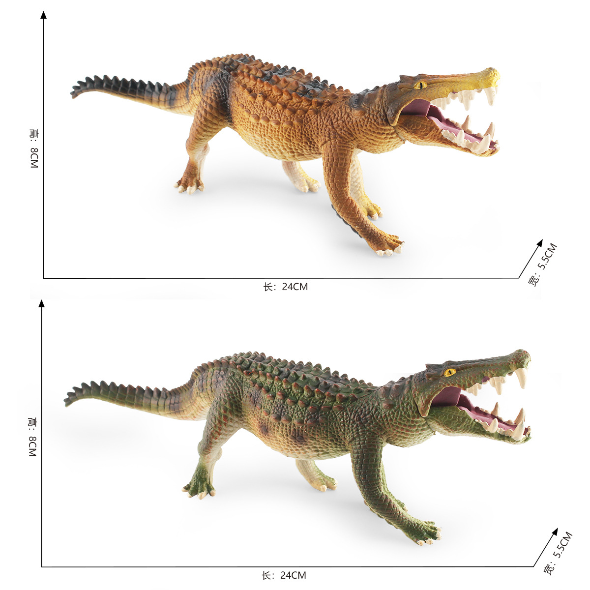 Ciencia y educación infantil transfronteriza simulación cognitiva anfibio arrastrándose a sangre fría modelo de cocodrilo animal decoración de escritorio adornos estáticos