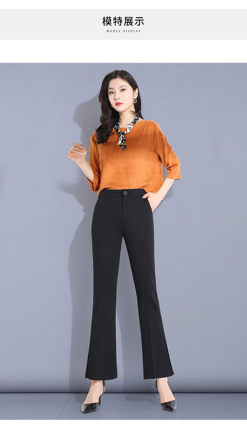 裤子女春秋百搭2023年新款黑色小脚裤高腰弹力休闲西装裤女垂坠感详情28