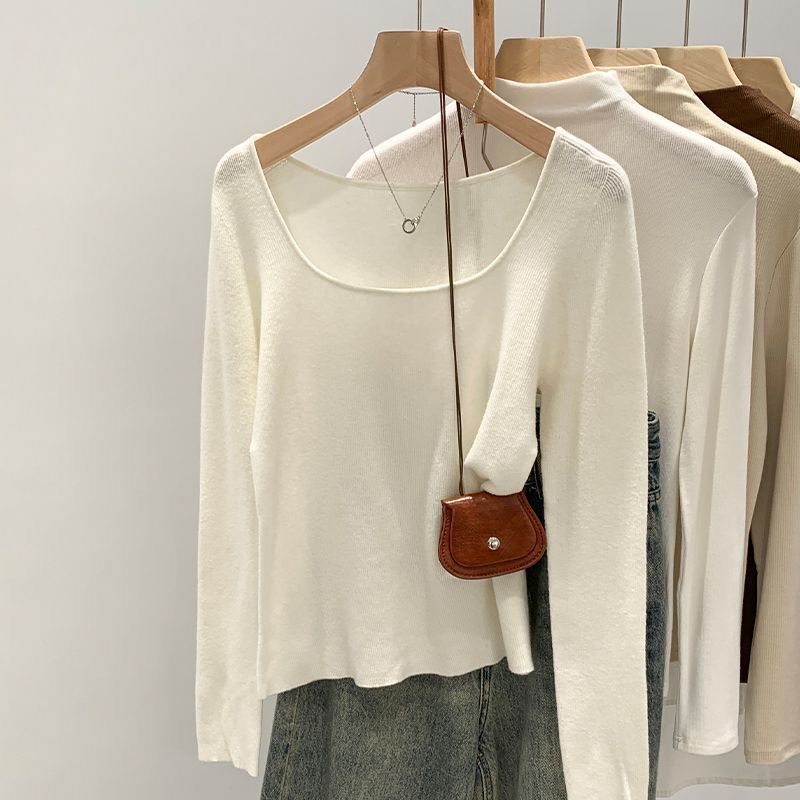 【Distribution】Plus-size square-neck thermal inner top, new autumn and winter women's clothing for plus-size ladies, Korean-style elegant inner top 【Distribution】Plus-size square-neck thermal inner top, new autumn and winter women's clothing for plus-size ladies, Korean-style elegant inner top