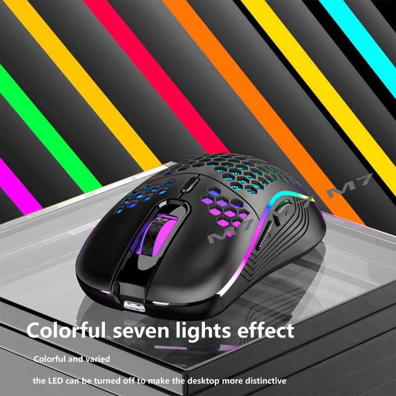 M7 Hollow Wireless Mouse Lightweight Office Gaming Backlit Computer Mouse 7200dpi Source Factory Cross Border_voghion.com