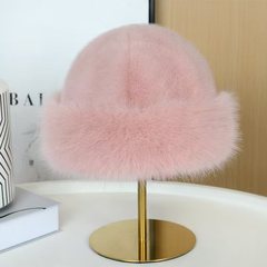 2025 新しいクロスボーダーラベルホット販売冬モンゴル帽子女性の秋と冬の漁師の帽子ミンク毛皮ぬいぐるみ暖かい盆地
