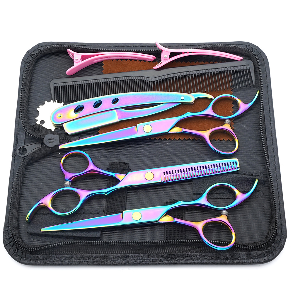 Estilista profesional, tijeras de corte de pelo, corte de pelo, corte de pelo, corte de pelo, corte de dientes fino, juego de corte de belleza con flequillo especial para peluquero