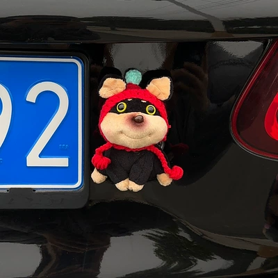 Car ornaments Bee Dog Doll Trunk - long-rope-red-hat-bee-dog-tail-hanging