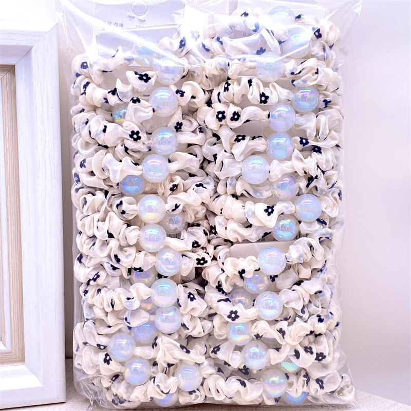 Orden tarjeta 4,0 gruesa pequeña TELA ESCOCESA intestino grueso banda de pelo de las mujeres banda de pelo banda de goma dos yuanes tienda de accesorios para el cabello al por mayor