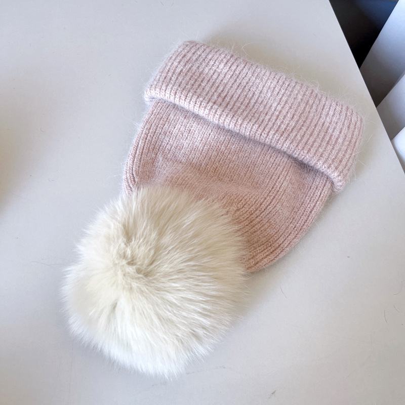 Women's Sweet Simple Style Color Block Pom Poms Eaveless Wool Cap display picture 25