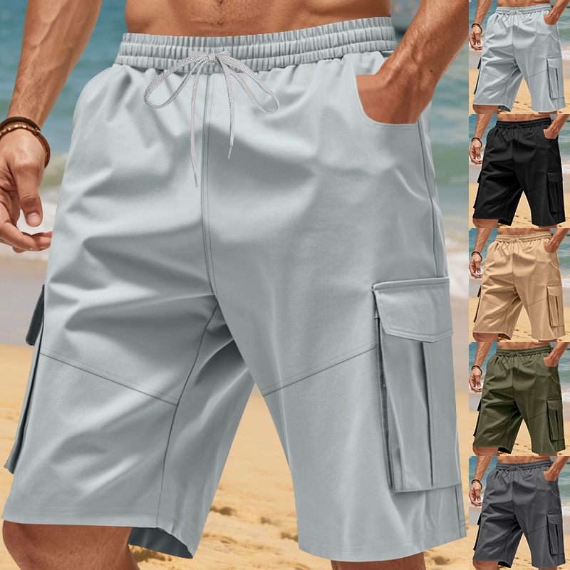 2025 Cross-Border Independent Station Summer Loose Multi-Flap Pocket Pants Cargo Shorts Men's Squat Sports Casual Pants Men's Style