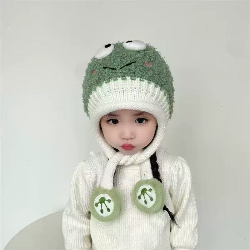 秋冬の新型子供の帽子にベルベットの保温帽をつけた男の子の少女は、ベルベットの帽子を厚くして防風耳保護帽子をかぶせた|undefined