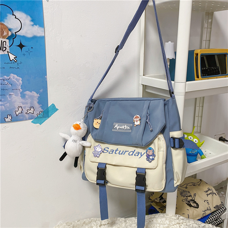 블루 싱글 백 + 연료 보급 오리 장식품