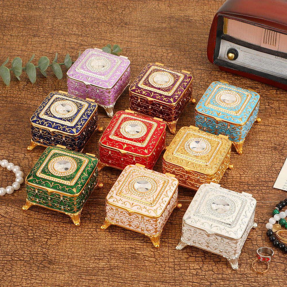 Square retro metal enamel