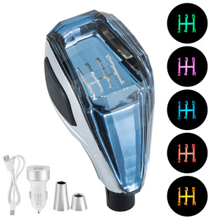 Suitable for Toyota Mazda Mitsubishi car modified LED automatic crystal gear handle luminous gear head