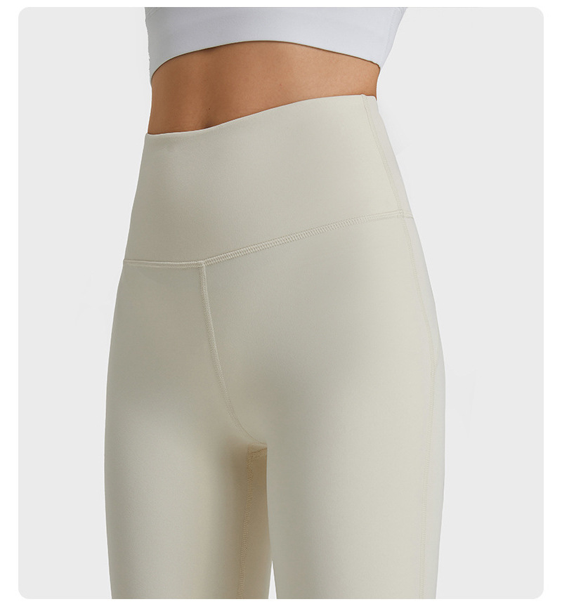 De Base Style Classique Couleur Unie Nylon Mélange De Chanvre Actif Bas Pantalon Évasé Leggings display picture 3