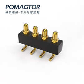 4pin弯折式 pogopin连接器弹簧探针连接器大电流充电座折弯公母座