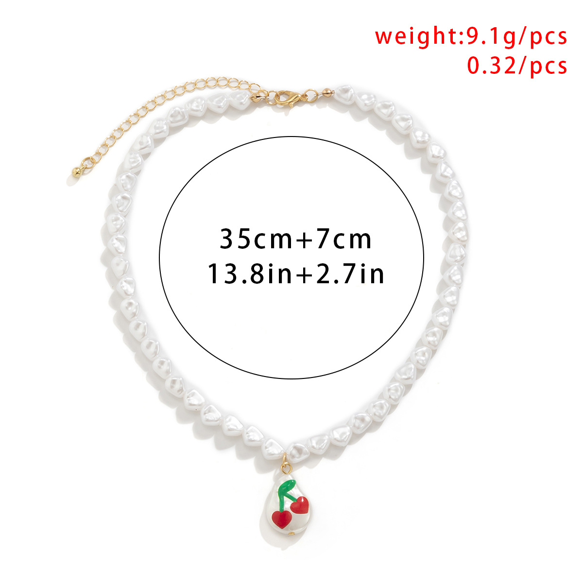 Creative Color Graffiti Shaped Imitation Pearl Cherry Smiley Color Chain Necklace display picture 6