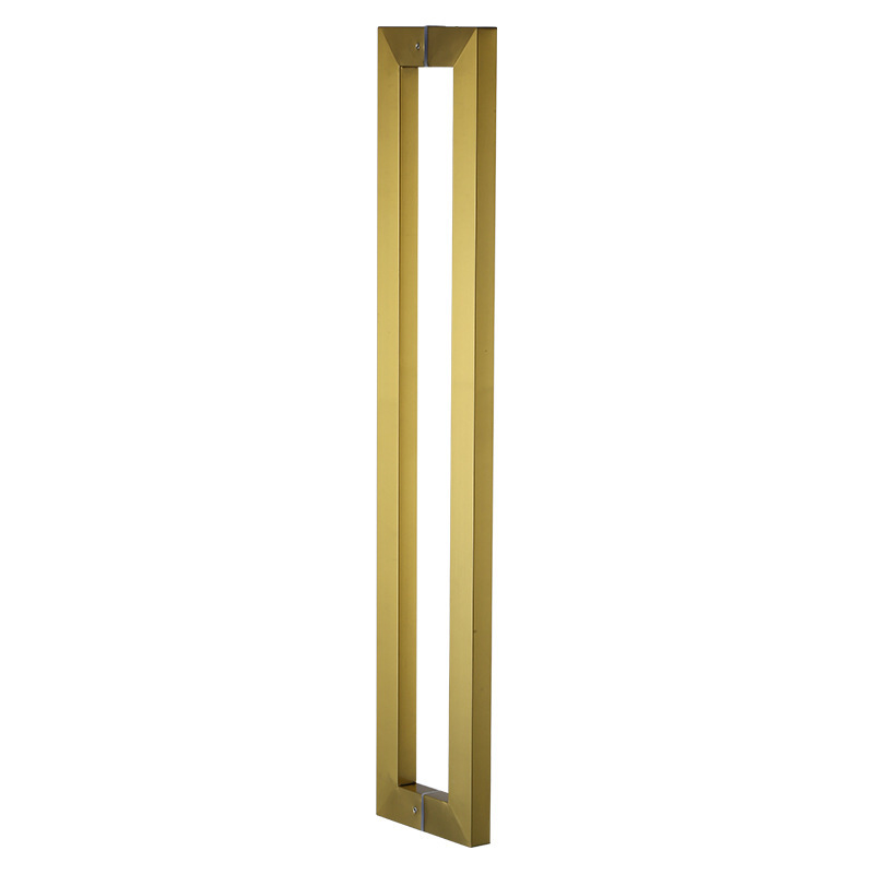 Manija de puerta de vidrio tubo cuadrado de acero inoxidable mono titanio negro titanio oro titanio rosa puerta corredera engrosada sin huellas dactilares