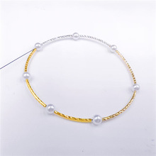 14K18K包金保色银色刻面螺纹弯管手工diy手链项链水晶手串配件