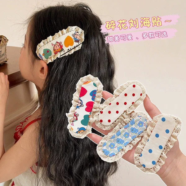 Children's Sweet Lace Bangs Stickers for Tidying up Forehead Hair, Cute Magic Stickers for Girls, Little Girls' Magic Stickers