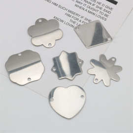 不锈钢圆圈片雕花圆片几何耳坠耳环配件钛钢DIY饰品配饰