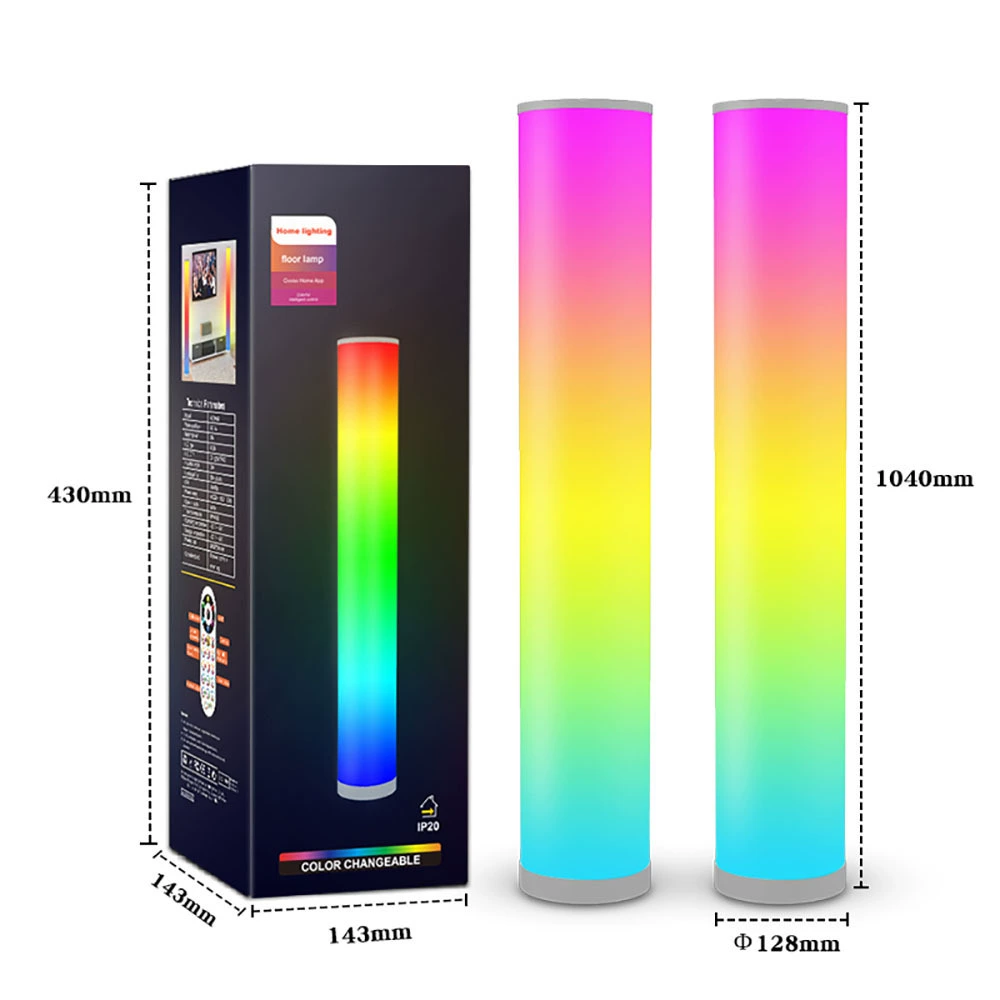 LED-торшер ГввоотХоум RGBW Bluetooth/ Wi-Fi, управление приложением, высотой 1.04 м