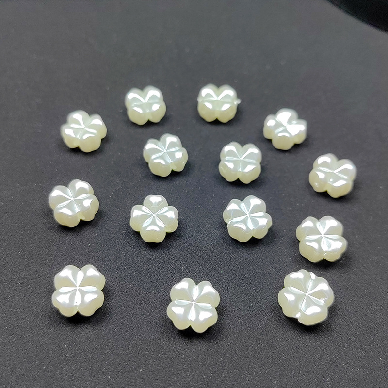 Acrylic Off-White Flower Pearl-Color Holes DIY Necklace Bracelet Accessory