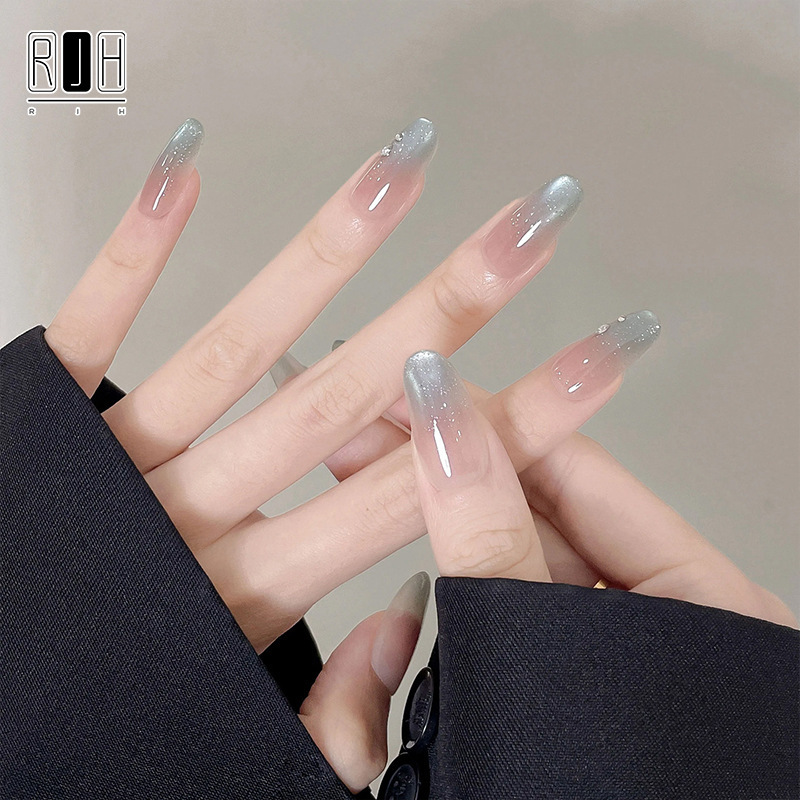 French-Style Wearable Nails, Pure Handmade Original Exquisite Cat-Eye Nail Art, Popular on Social Media, Brightening Fake Nail Stickers, Wholesale