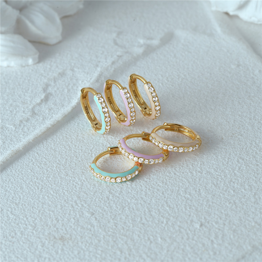 2g Weight 925 Sterling Silver Ear Needle Material Zircon Inlay Material Earrings Classification 1 Pair Quantity Holiday, Daily Occasion 925 Sterling Silver Material Circle, Butterfly Pattern Women's Gender Enamel, Plating, Inlay Design Simple Style Style 1 Pair 925 Sterling Silver Zircon Circle Butterfly Earrings 9