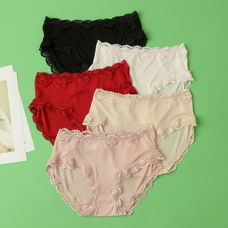 42 Knitted 100 Mulberry Silk Silk Knitted Low Waist Hip Traceless Thin Breathable Summer Women's Underwear Shorts