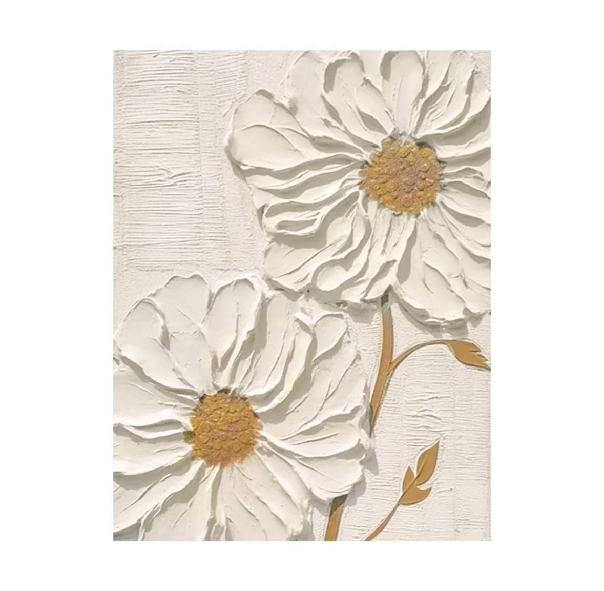 Customized Hand-Painted Stereo Thick Texture Cream Style Sunflower Normcore Living Room Decoration Hanging Painting Entrance Painting Pure Hand-Painted